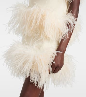 Minikleid Divine aus Chiffon mit Federn | Taller Marmo