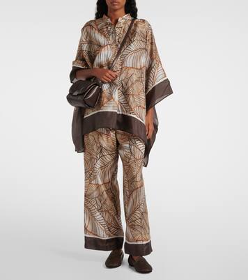 Weite Hose aus Seide | Brunello Cucinelli