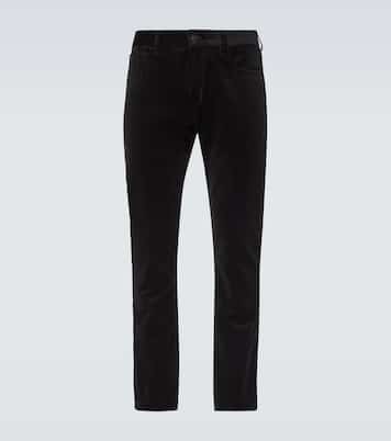 Mid-rise cotton velvet slim pants | Ralph Lauren Purple Label