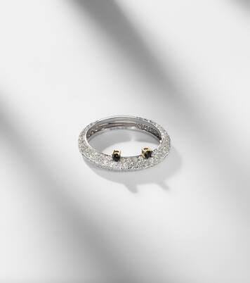 Anello in oro bianco 9kt con diamanti neri e diamanti grigi | Yvonne Léon