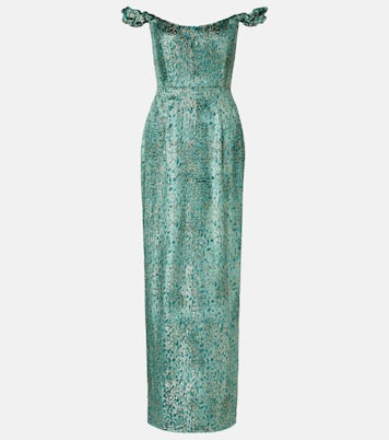 Yolanda off-shoulder brocade gown  | Markarian