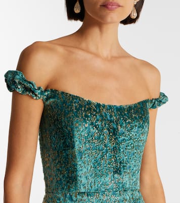 Yolanda off-shoulder brocade gown  | Markarian