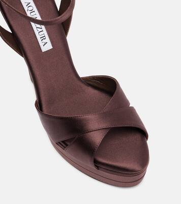Divine 130 satin platform sandals | Aquazzura
