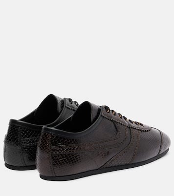 Croc-effect leather sneakers | Dries Van Noten