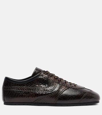 Croc-effect leather sneakers | Dries Van Noten