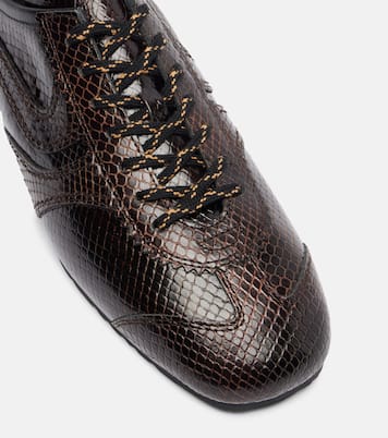 Croc-effect leather sneakers | Dries Van Noten