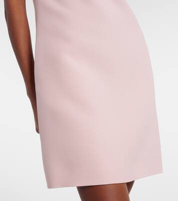 Feather-trimmed turtleneck Crepe Couture minidress | Valentino