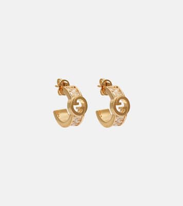 Gucci Blondie embellished hoop earrings | Gucci