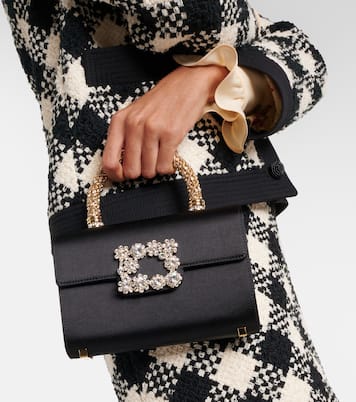 Henkeltasche Jewel Efflorescence Mini aus Satin | Roger Vivier