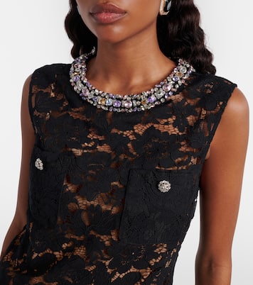 Mnikleid aus Guipure-Spitze mit Kristallen | Self-Portrait