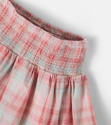 Nicole plaid shirred cotton skirt | Bebe Organic
