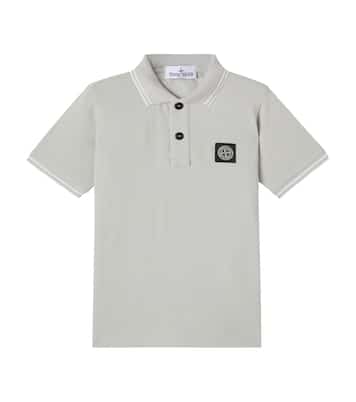 Compass cotton-blend polo shirt | Stone Island Junior