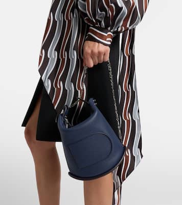 Schultertasche Pin Twist Medium aus Leder | Delvaux