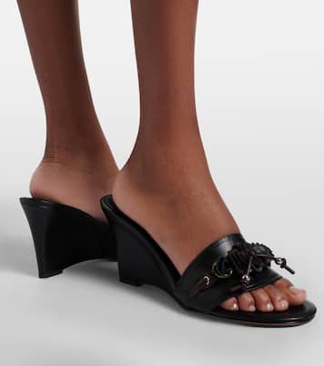 Anee embellished leather wedge mules | Isabel Marant