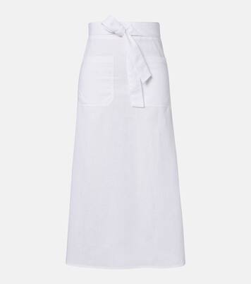 Cotton and linen midi skirt | Toteme