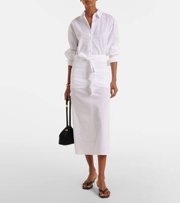 Cotton and linen midi skirt | Toteme