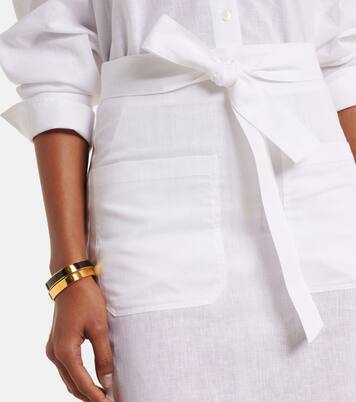 Cotton and linen midi skirt | Toteme