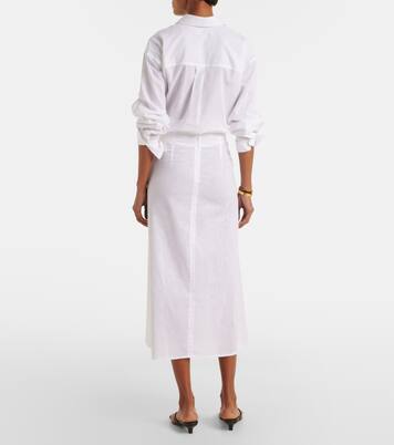 Cotton and linen midi skirt | Toteme