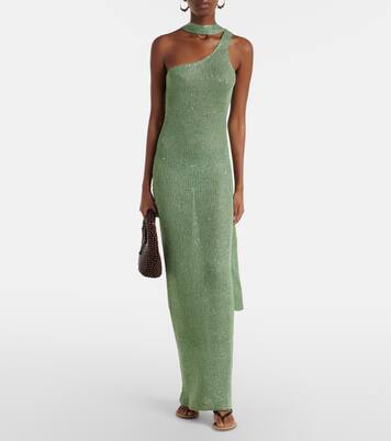 Aretha sequined one-shoulder maxi dress | Bananhot