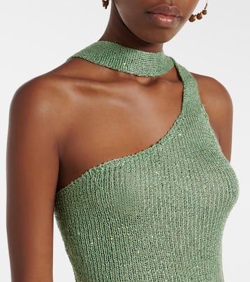 Aretha sequined one-shoulder maxi dress | Bananhot