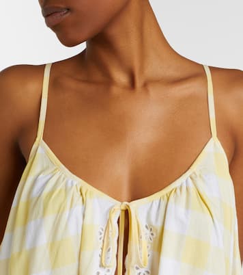 Robe asymétrique en coton à carreaux et broderie | Juliet Dunn