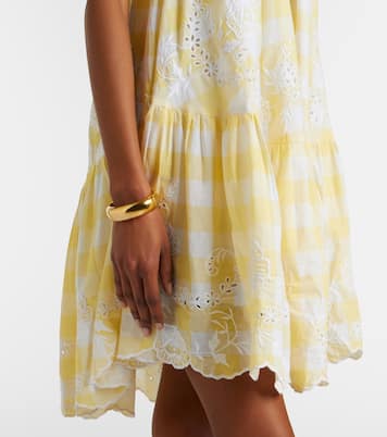 Robe asymétrique en coton à carreaux et broderie | Juliet Dunn