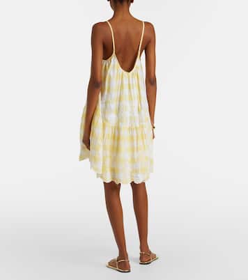 Robe asymétrique en coton à carreaux et broderie | Juliet Dunn