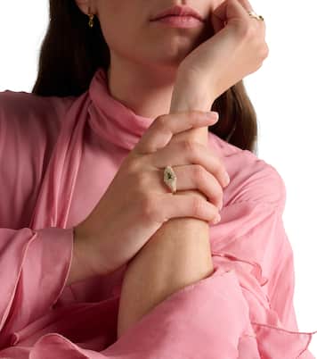 Shield 14kt gold ring with diamonds and tourmaline | Stone and Strand