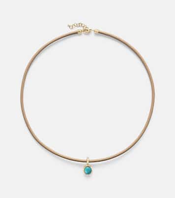 18kt gold pendant necklace with turquoise | Octavia Elizabeth