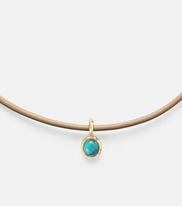 18kt gold pendant necklace with turquoise | Octavia Elizabeth