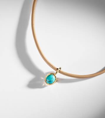 18kt gold pendant necklace with turquoise | Octavia Elizabeth