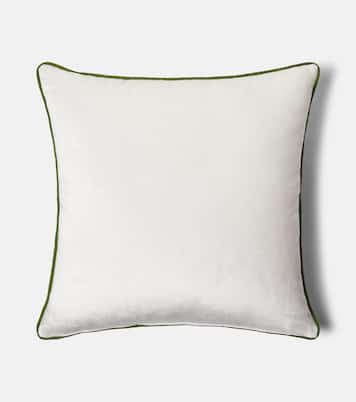 Embroidered cotton velvet cushion | Les-Ottomans