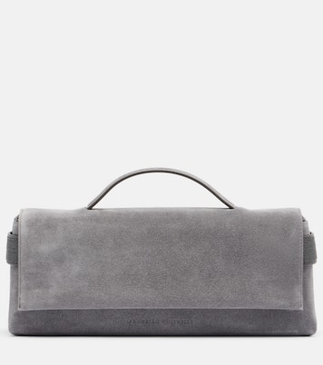 Bolso Small de ante con cuentas Monili | Brunello Cucinelli
