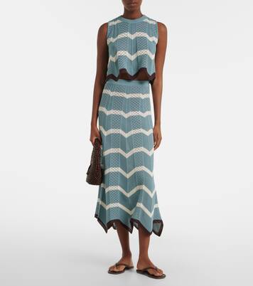 Chevron crochet cotton midi skirt | La DoubleJ