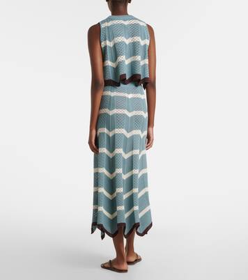 Chevron crochet cotton midi skirt | La DoubleJ