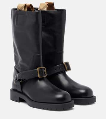 Soft Saddle leather mid-calf boots | Burberry