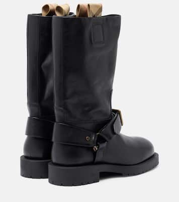 Soft Saddle leather mid-calf boots | Burberry