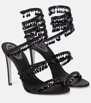 Chandelier embellished satin sandals | Rene Caovilla