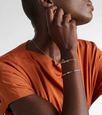 14kt gold zirconia bracelet with diamonds | Sydney Evan