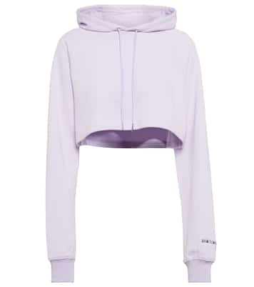 Cropped cotton-blend hoodie | Adam Selman Sport