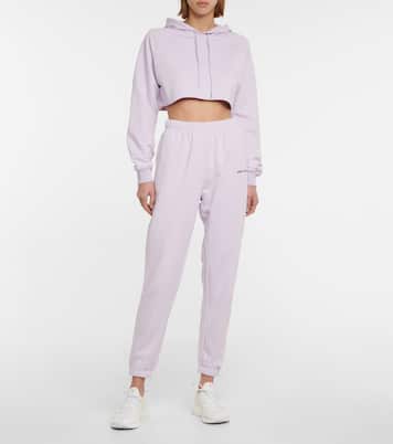 Cropped cotton-blend hoodie | Adam Selman Sport