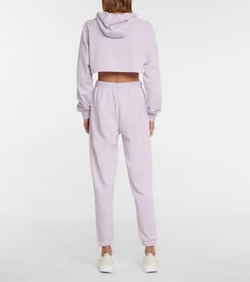 Cropped cotton-blend hoodie | Adam Selman Sport
