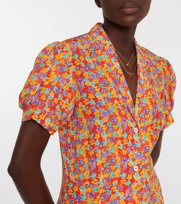 Robe longue Bel en soie à fleurs | Caroline Constas