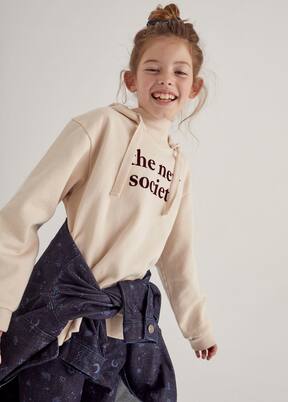 Sweat-shirt à capuche en coton à logo | The New Society