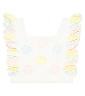 Floral embroidered cotton top | Stella McCartney Kids
