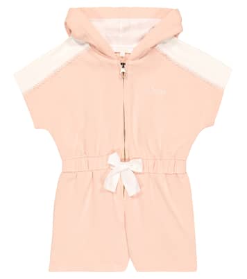 Hooded cotton playsuit | Chloé Kids
