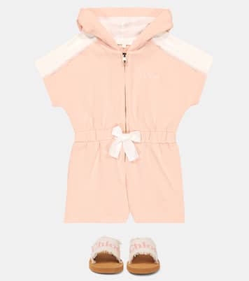 Hooded cotton playsuit | Chloé Kids