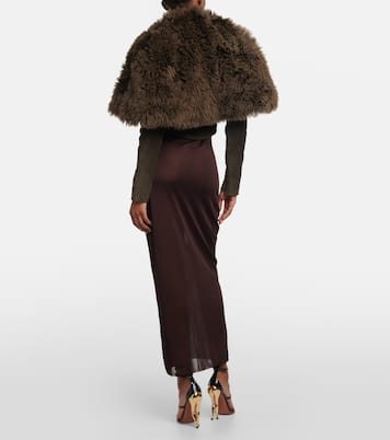 Cropped-Jacke aus Shearling und Veloursleder | Alaïa