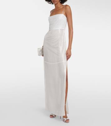 Robe longue de mariée Iona à sequins | Galvan