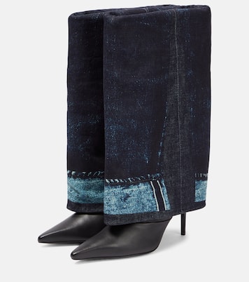 x Jean Paul Gaultier - Stivali in pelle e denim  | Jimmy Choo